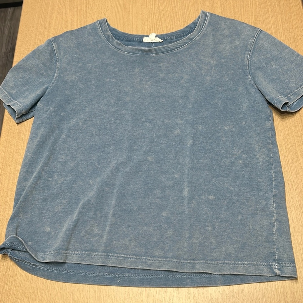 Gently used, blue short sleeve blouse